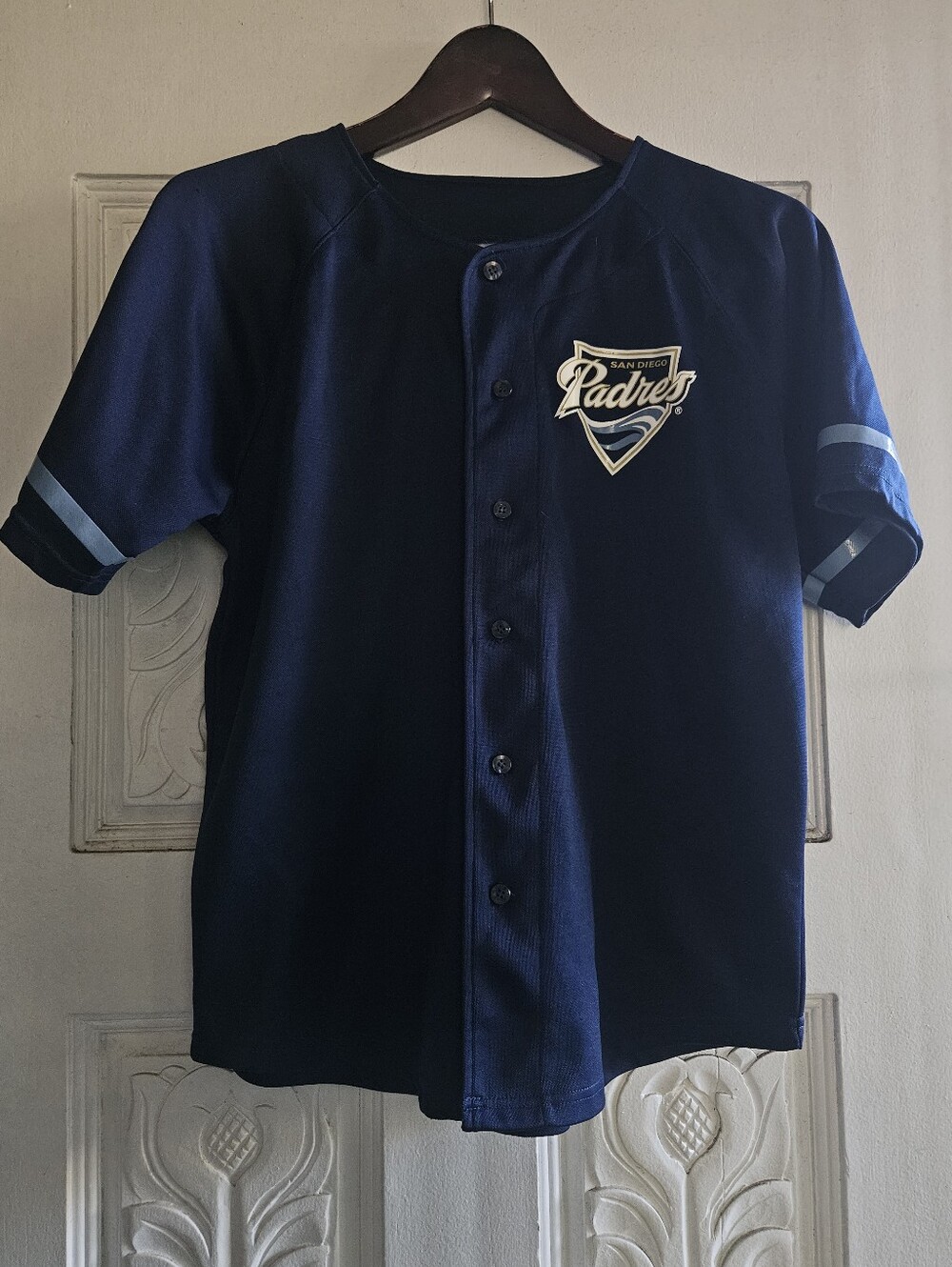 MLB San Diego Padres Klesko 30 Navy Blue Button-Up Jersey